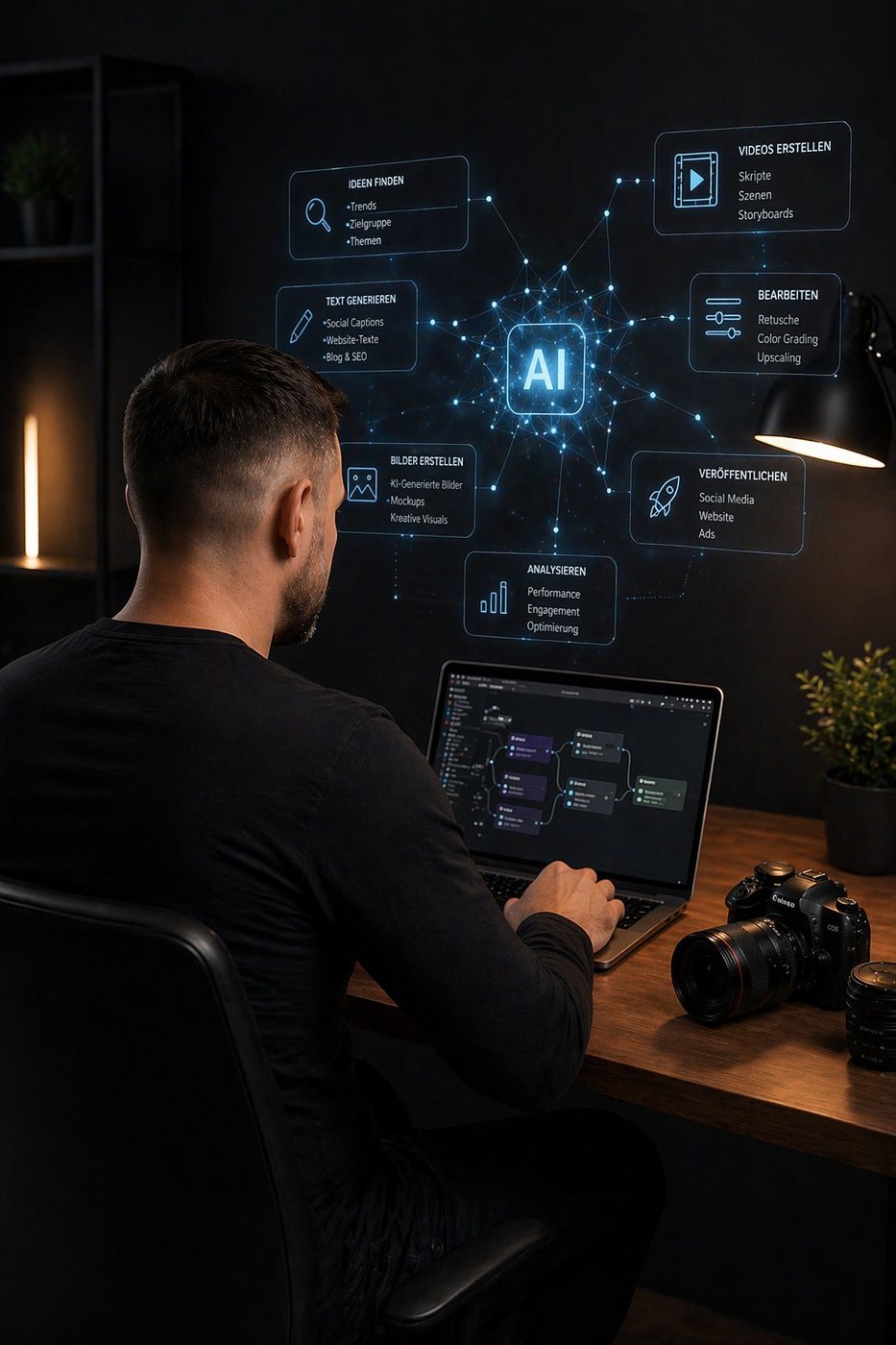 Sven Steinbach bei der Arbeit mit KI-Workflows