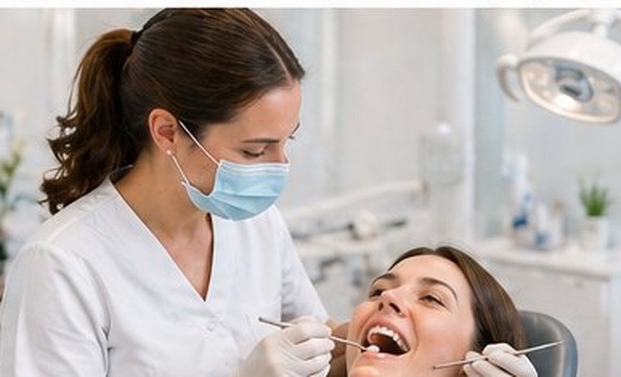 ZFA bei der Behandlung einer Patientin im Behandlungszimmer